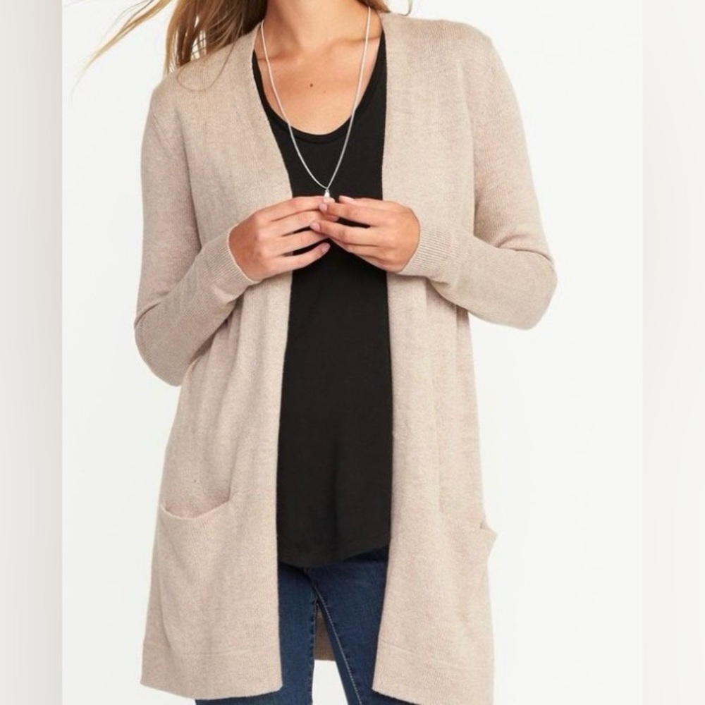 Old Navy Women's Open-Front Long Cardigan - Light Beige
